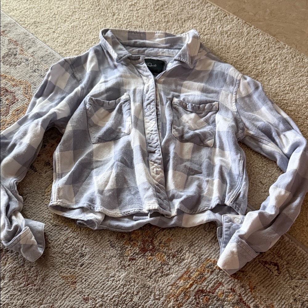Rails Blue and White Plaid Button Down Shirt - Picture 1 of 4
